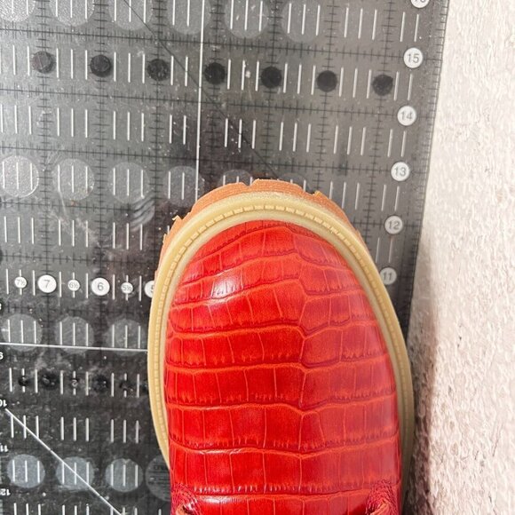 Sycamore Style Construct Obsidian Men Size 12 Red Embossed Leather Lug Boot - Picture 15 of 16